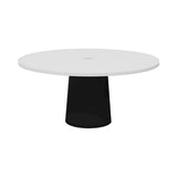 Container Round Table: Extra Large + Cable Feed + Traffic White with Hole + Black
