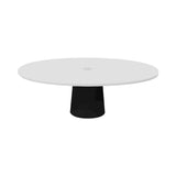 Container Oval Table: Small + Traffic White with Hole + Black