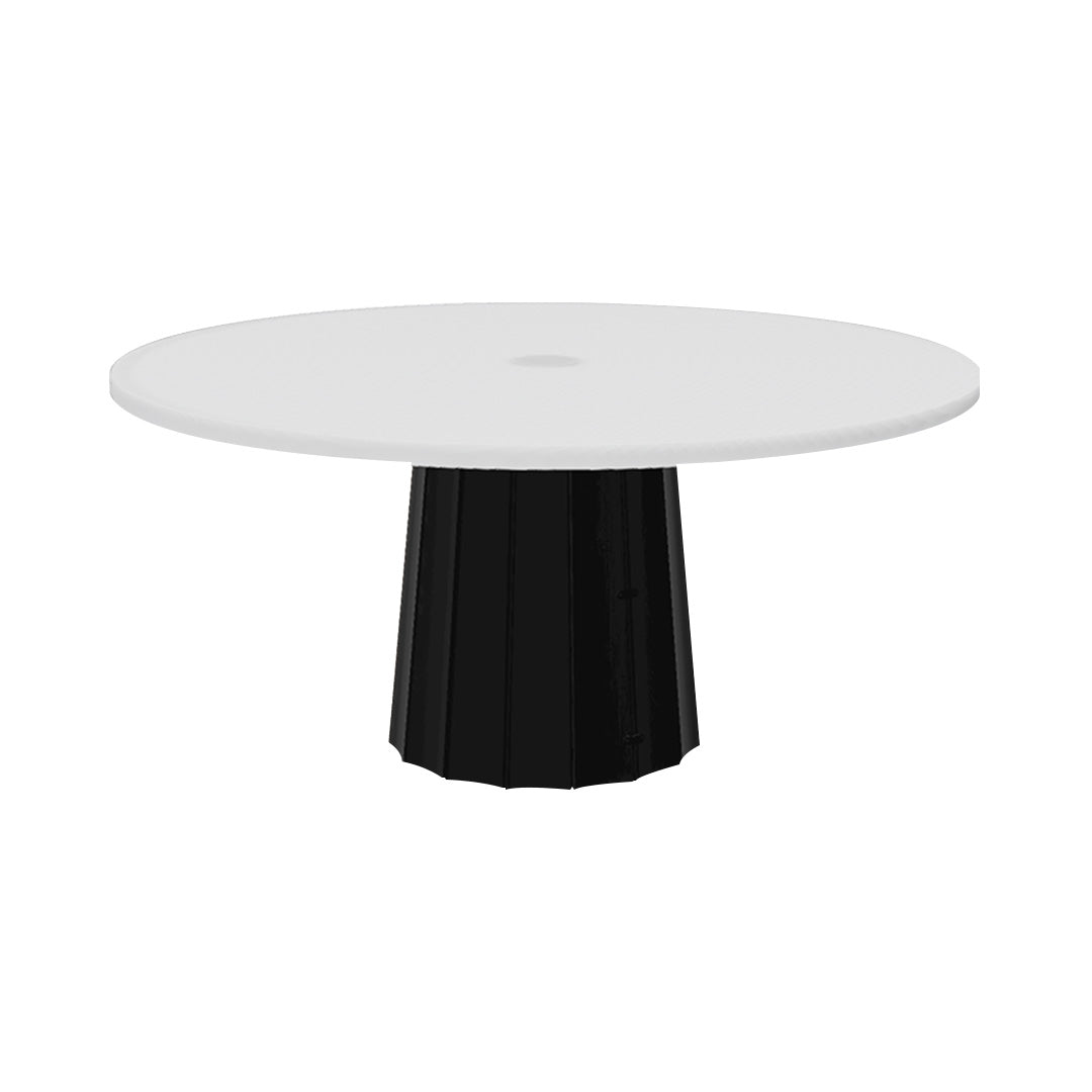 Container Round Table: Extra Large + Bodhi Cover + Traffic White with Hole + Black