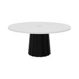 Container Round Table: Extra Large + Bodhi Cover + Traffic White with Hole + Black