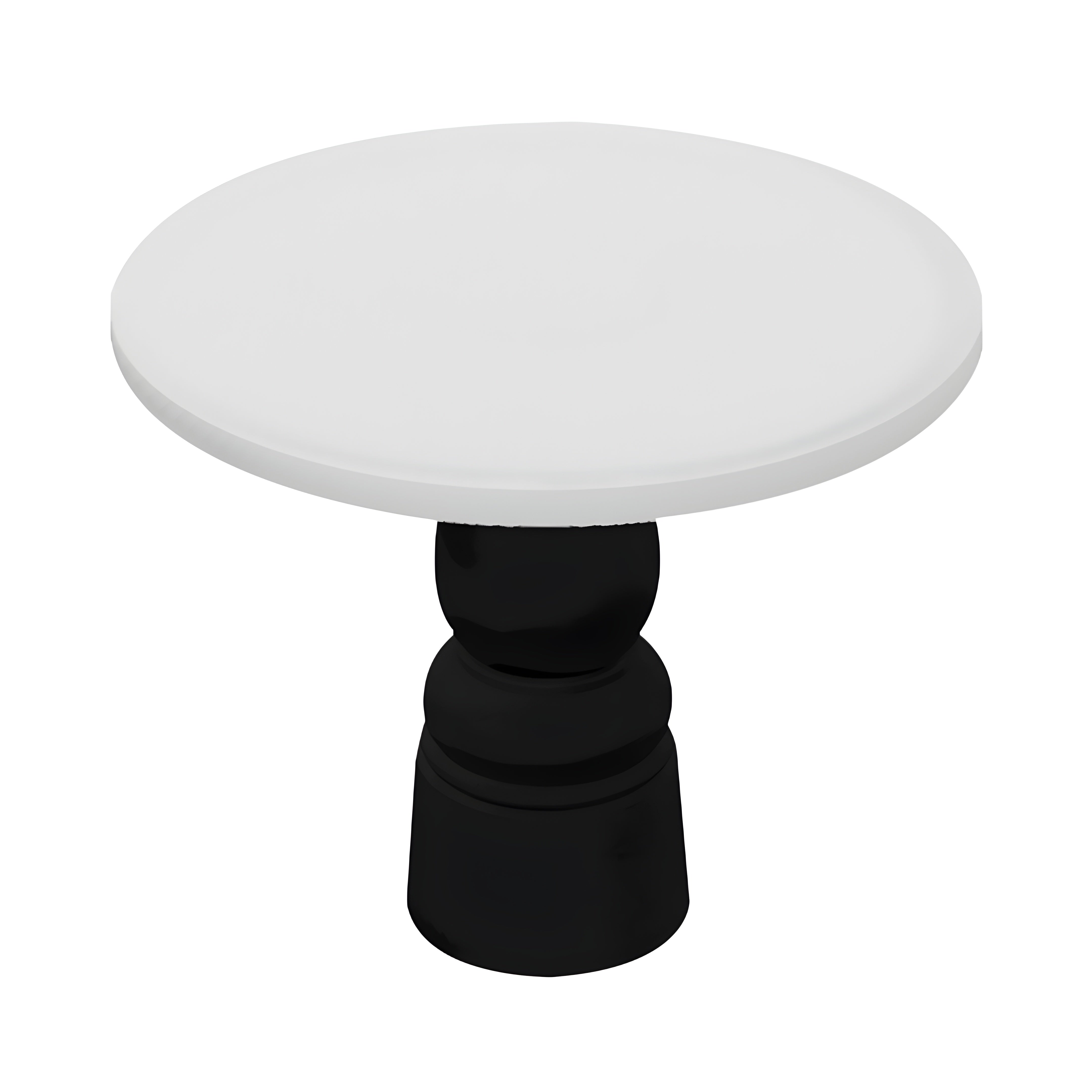 Container Round Table: Small + New Antiques + Traffic White + Black