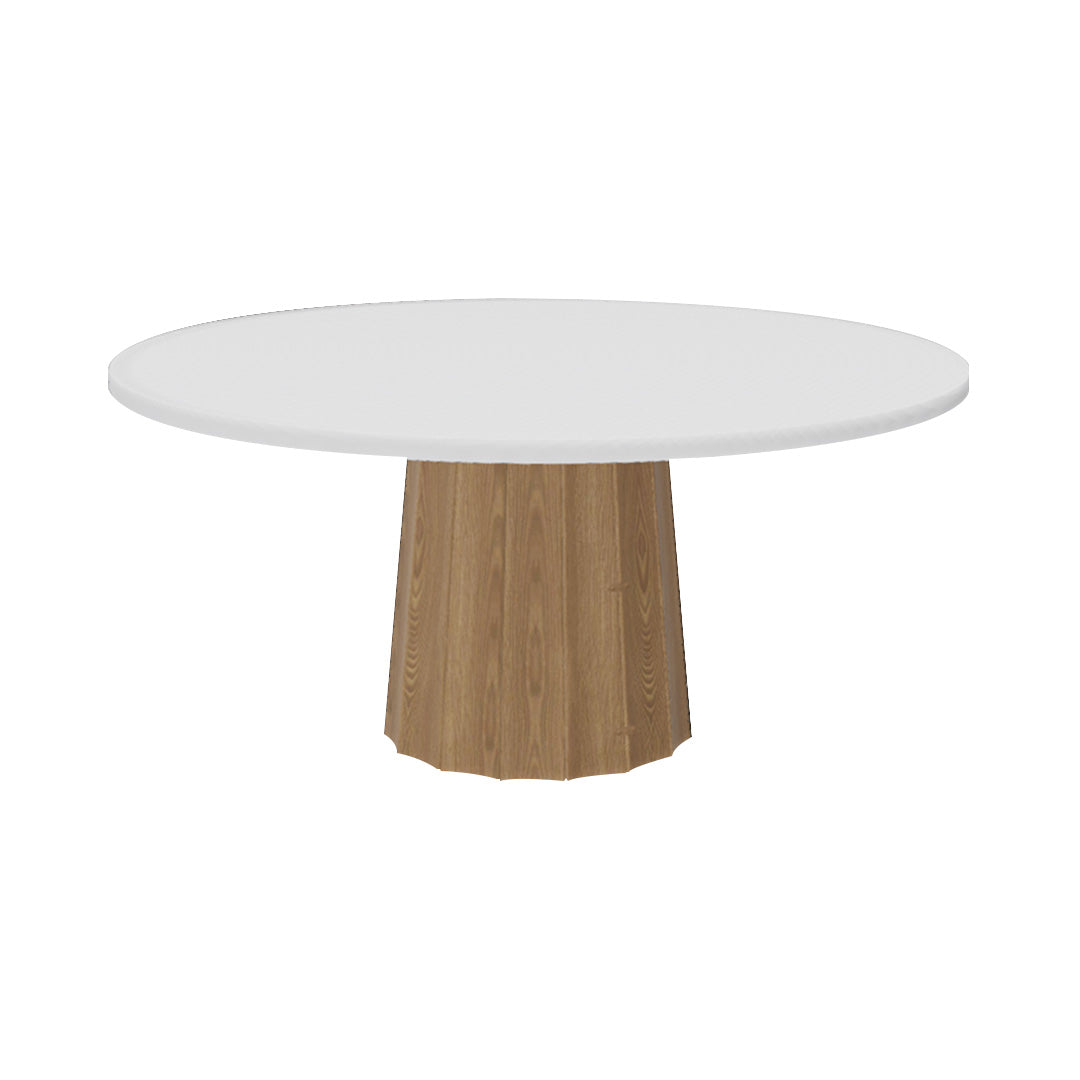Container Round Table: Extra Large + Bodhi Cover + Traffic White + Natural Oil