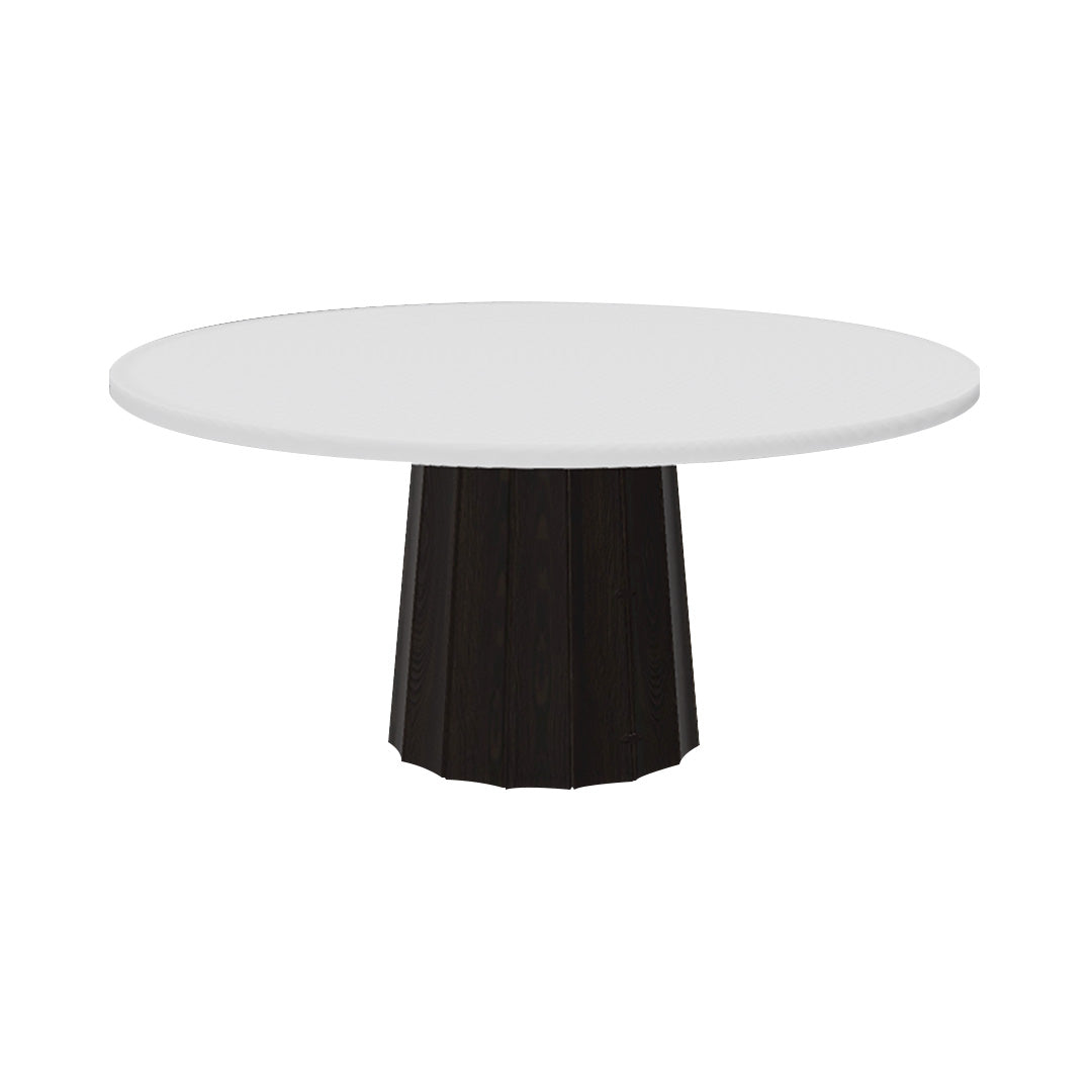 Container Round Table: Extra Large + Bodhi Cover + Traffic White + Wenge