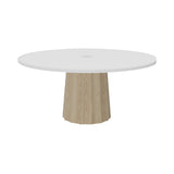 Container Round Table: Extra Large + Bodhi Cover + Traffic White with Hole + White Wash