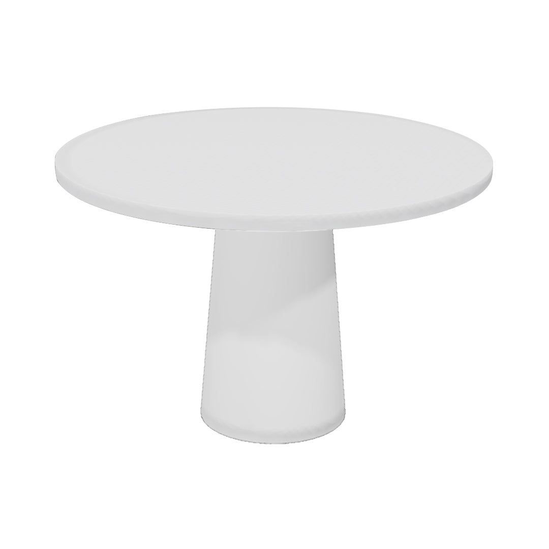 Container Round Table: Medium + Cable Feed + Traffic White + White
