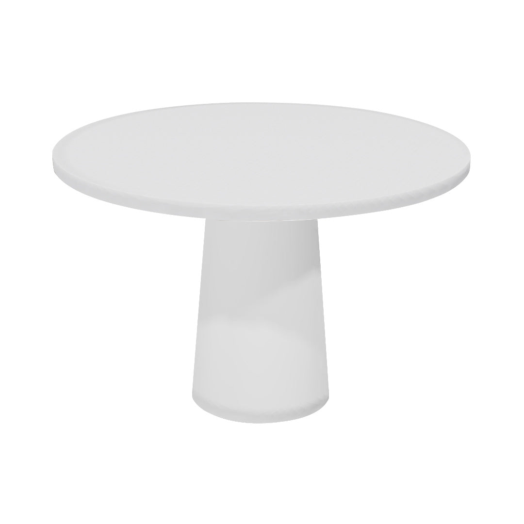 Container Round Table: Medium + Cable Feed + Traffic White + White