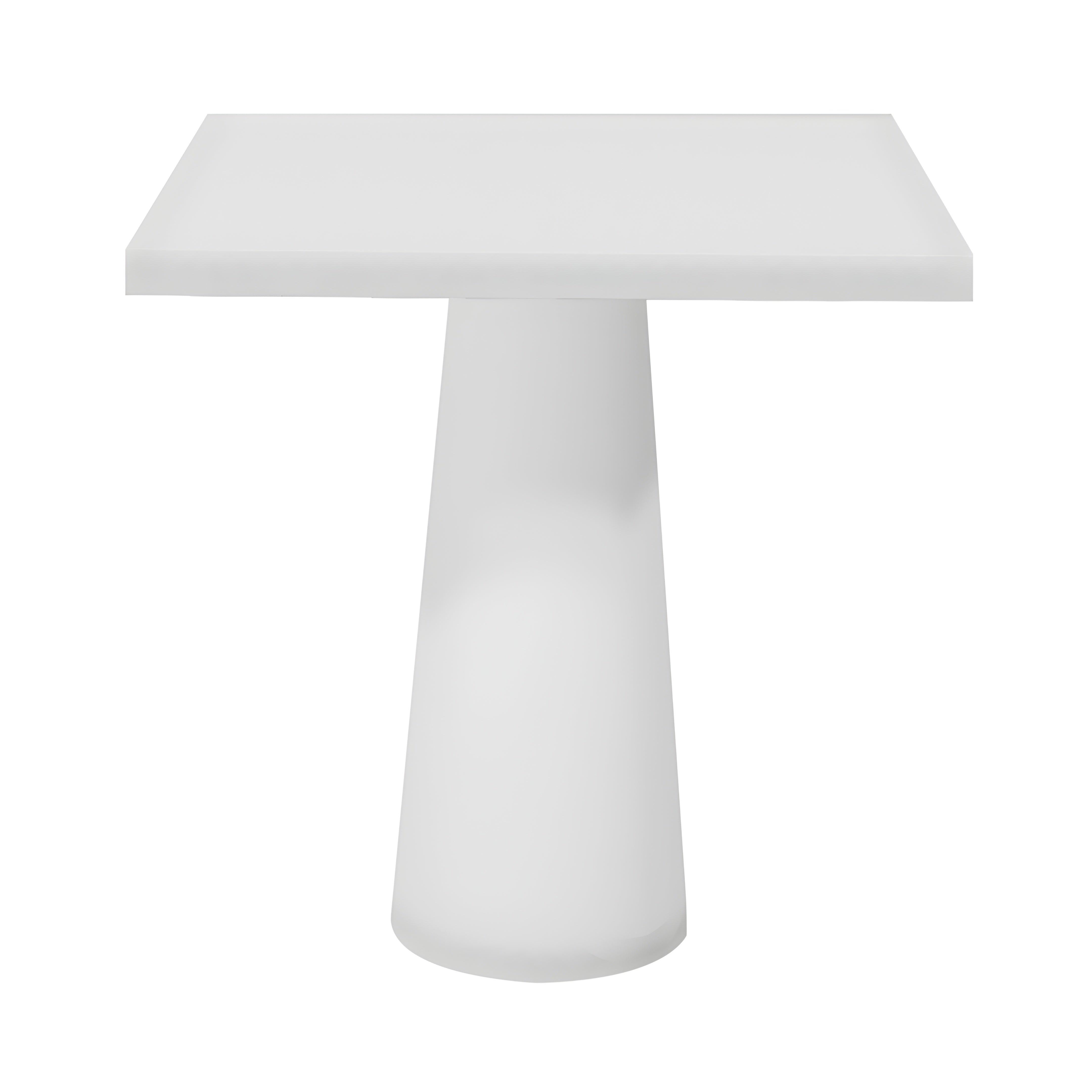 Container Square Table: Small + Traffic White + White