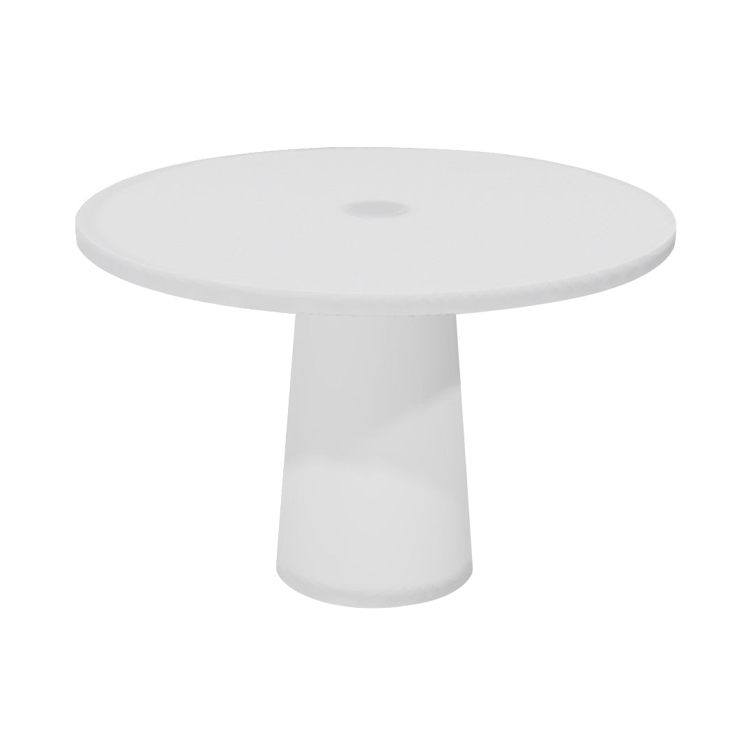 Container Round Table: Medium + Cable Feed + Traffic White with Hole + White