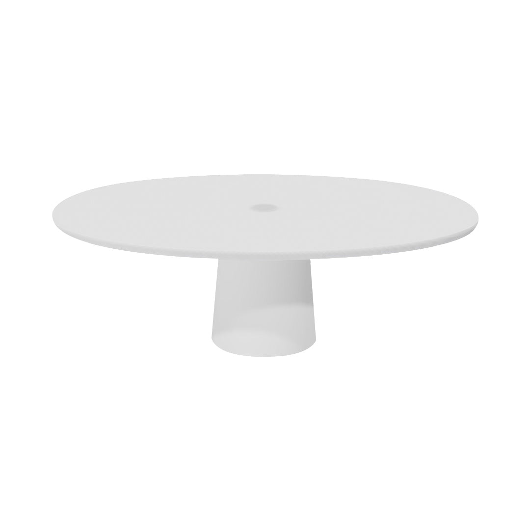 Container Oval Table: Small + Traffic White with Hole + White