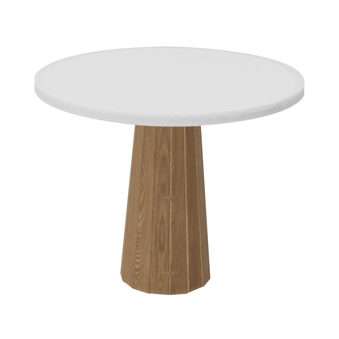 Container Round Table: Small + Bodhi Cover + Traffic White + Natural Oil