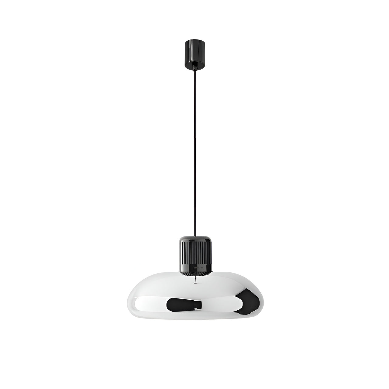 Trepiu Pendant: Black + Polished Chrome