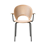 Trinidad Armchair: Black Base + Seat Upholstered + Lacquered Oak