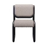 Tube Chair: Upholstered + Black + Boucle Grey