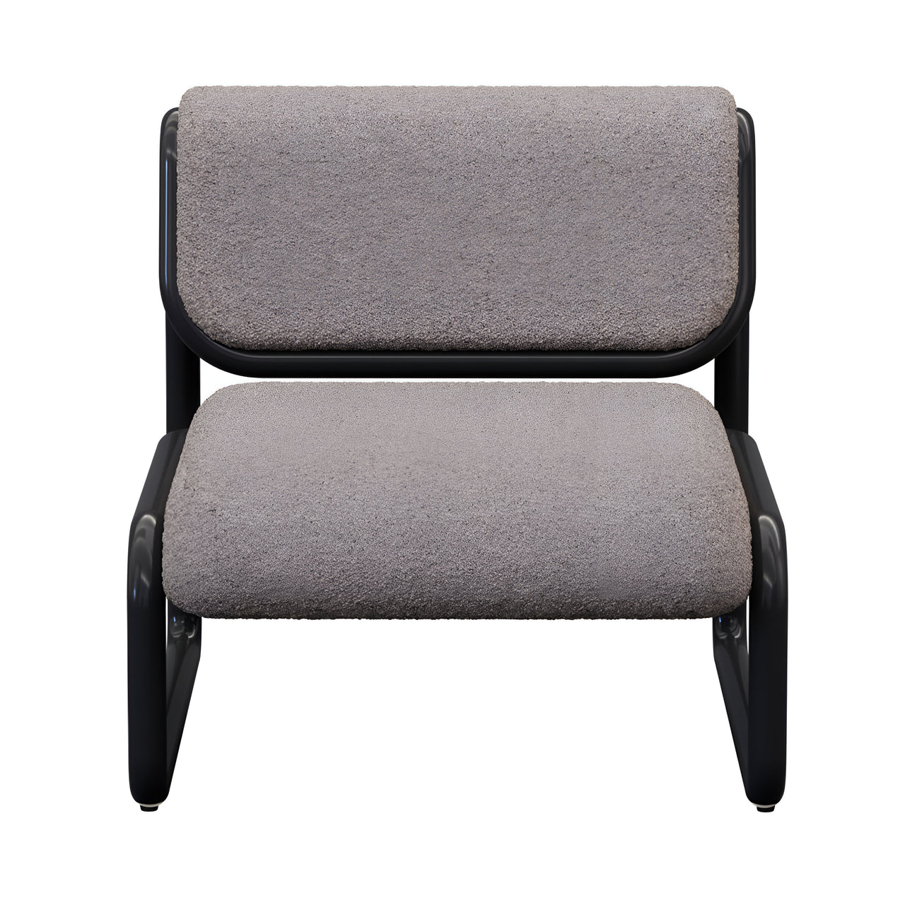 Tube Lounge Chair: Black + Boucle Grey