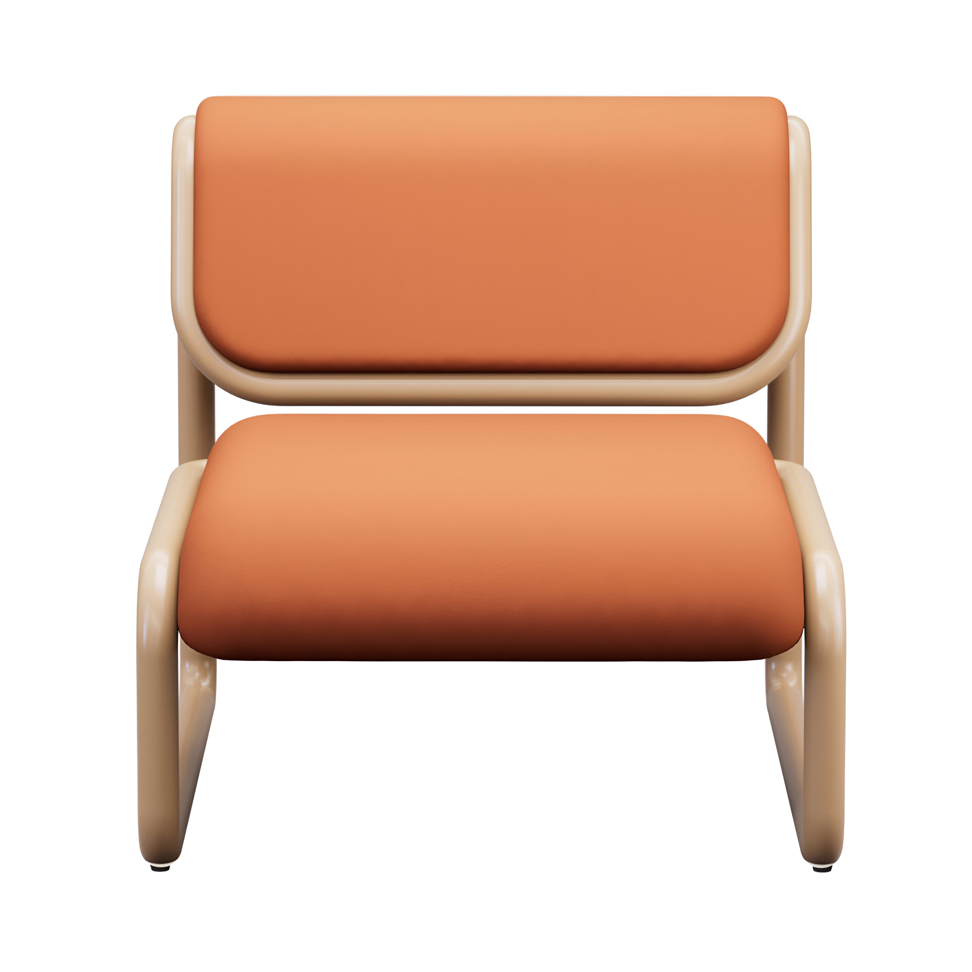 Tube Lounge Chair: Tan + Vegan Leather Tan