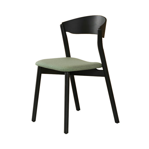 Tube Chair: Seat Upholstered + Black Oak