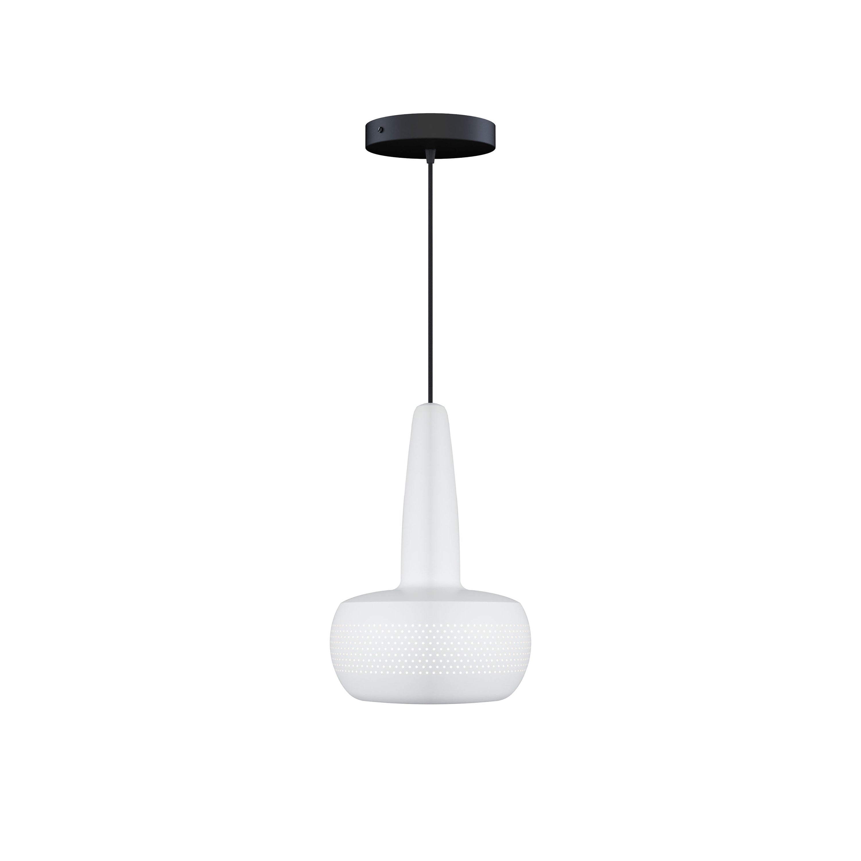 Clava Pendant: Matte White + Black + Canopy