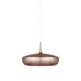 Clava Dine Pendant: Brushed Copper + White + Plug-in