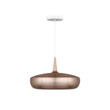 Clava Dine Pendant: Polished Copper + White + Canopy
