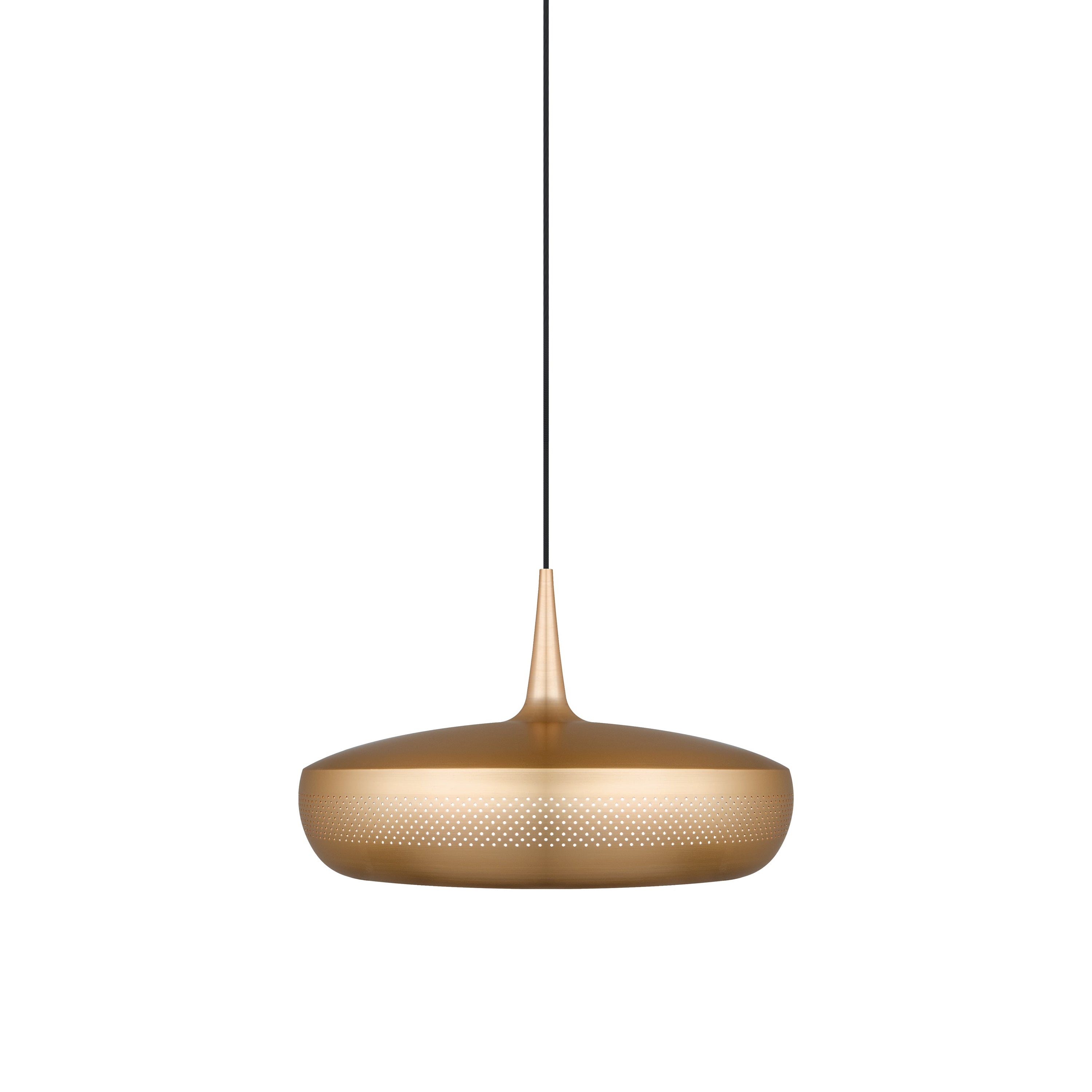 Clava Dine Pendant: Brushed Brass + Black + Plug-in