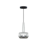 Clava Pendant: Polished Steel + Black + Canopy