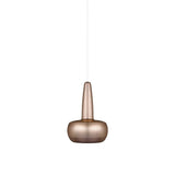 Clava Pendant: Brushed Copper + White + Plug-in