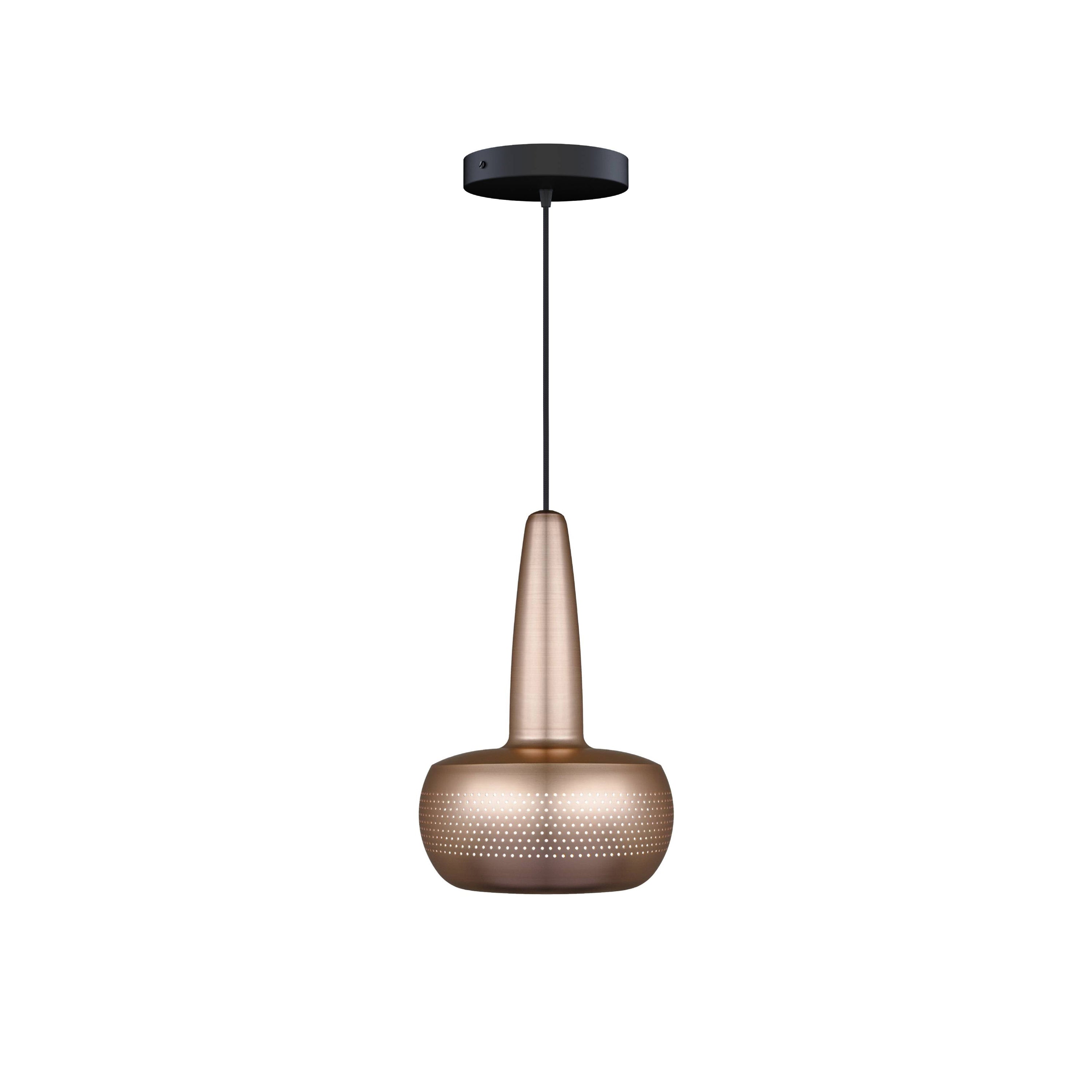 Clava Pendant: Brushed Copper + Black
 + Canopy