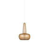 Clava Pendant: Brushed Brass + White + Plug-in