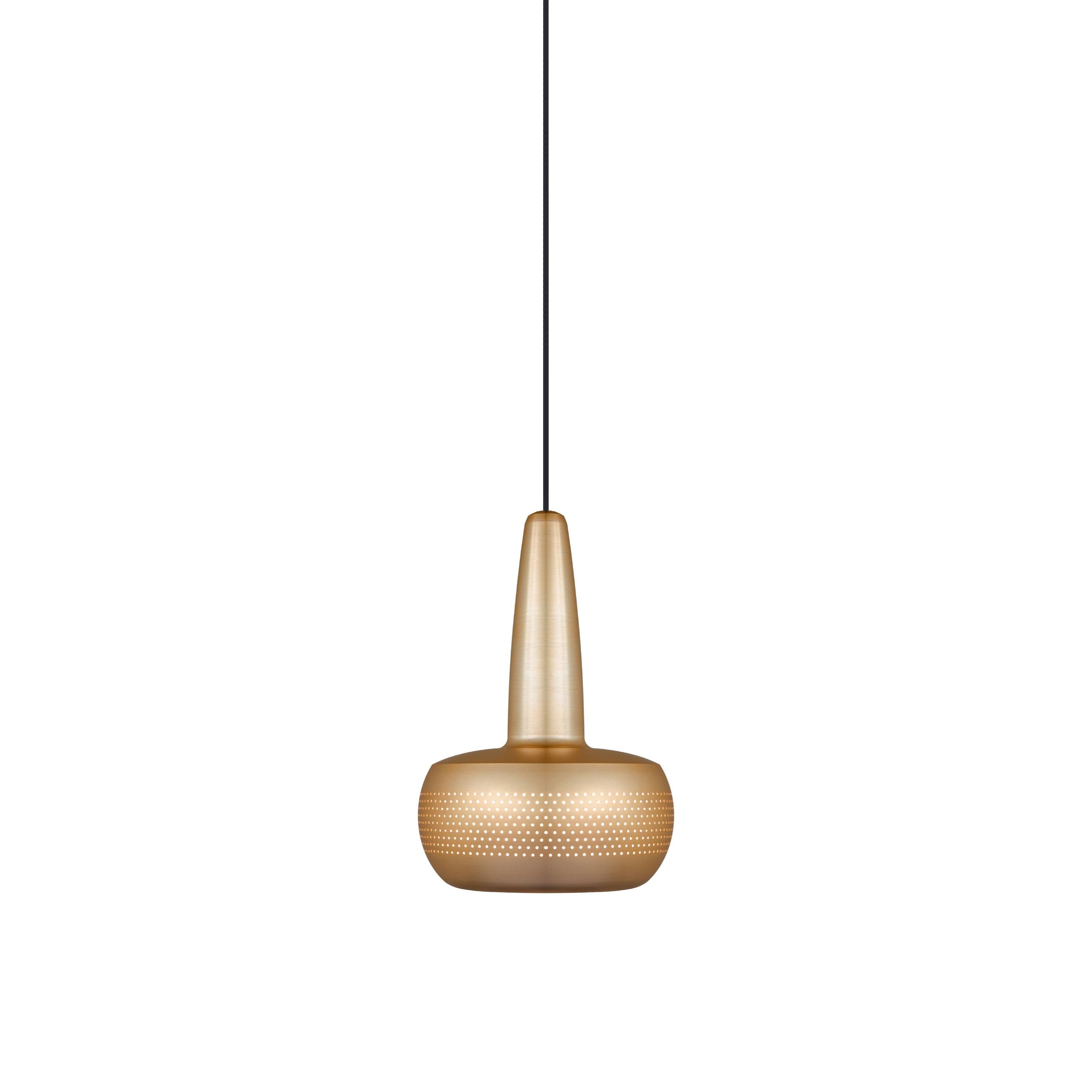 Clava Pendant: Brushed Brass + Black + Plug-in