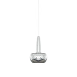 Clava Pendant: Polished Steel +White + Plug-in
