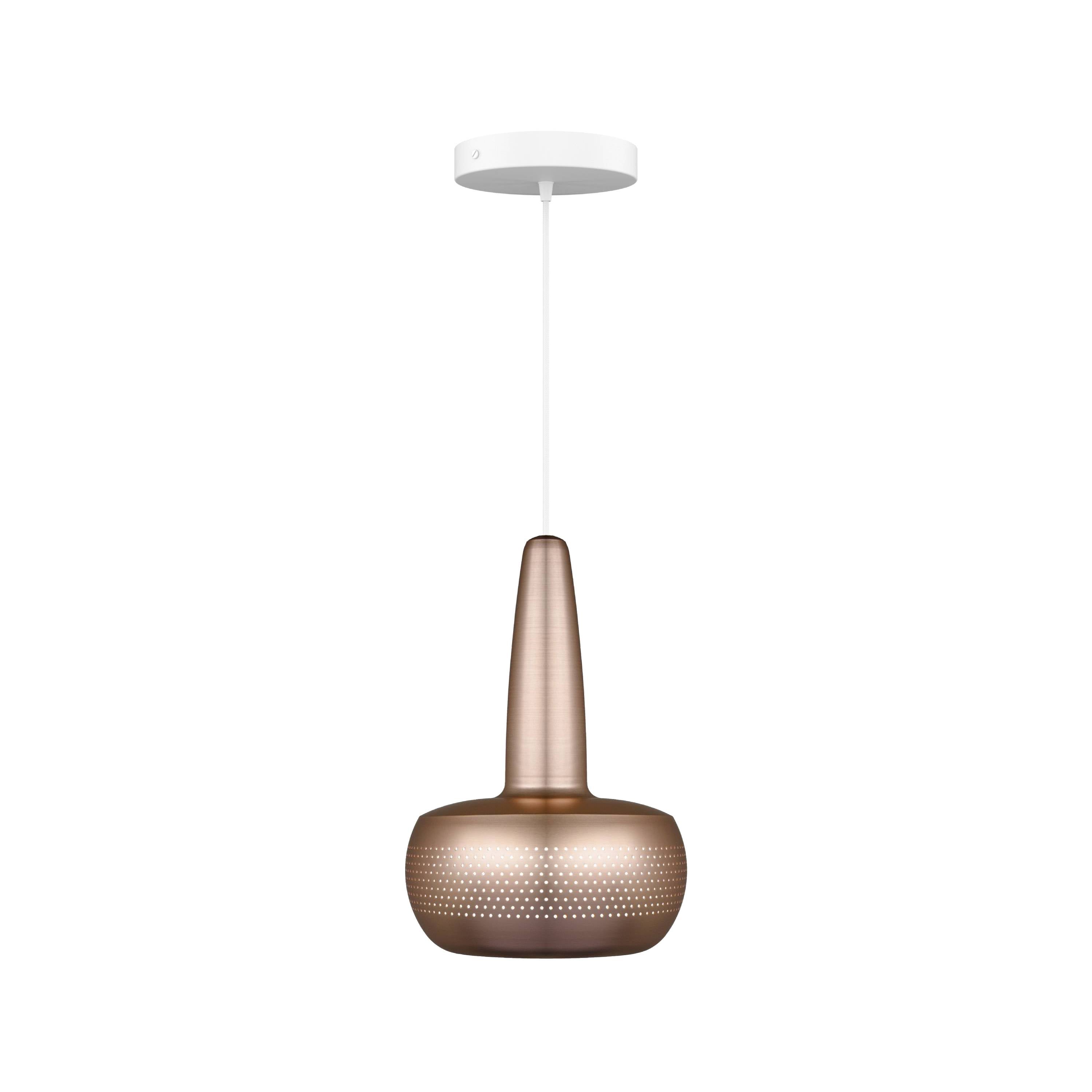 Clava Pendant: Brushed Copper + White + Canopy