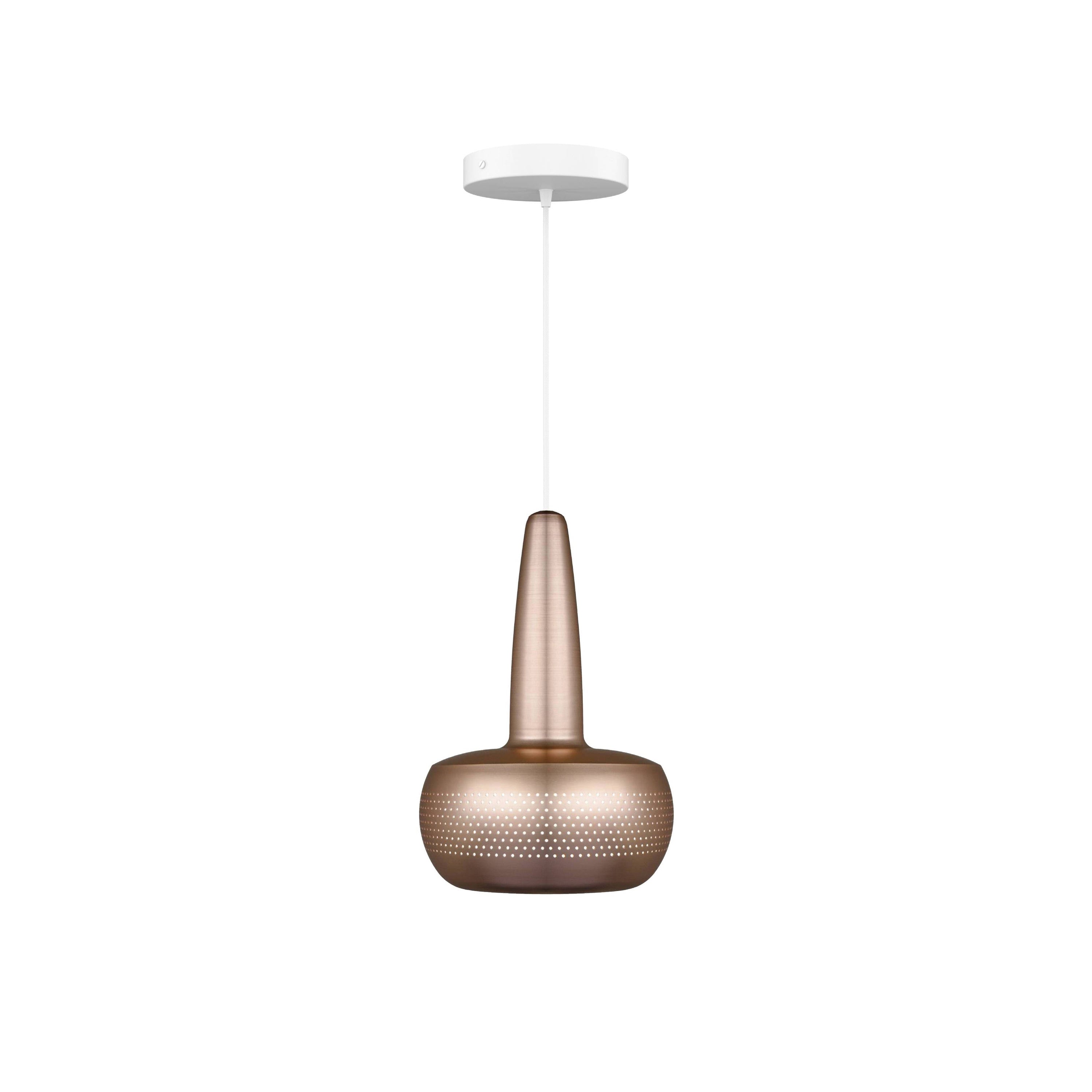 Clava Pendant: Brushed Copper + White + Canopy