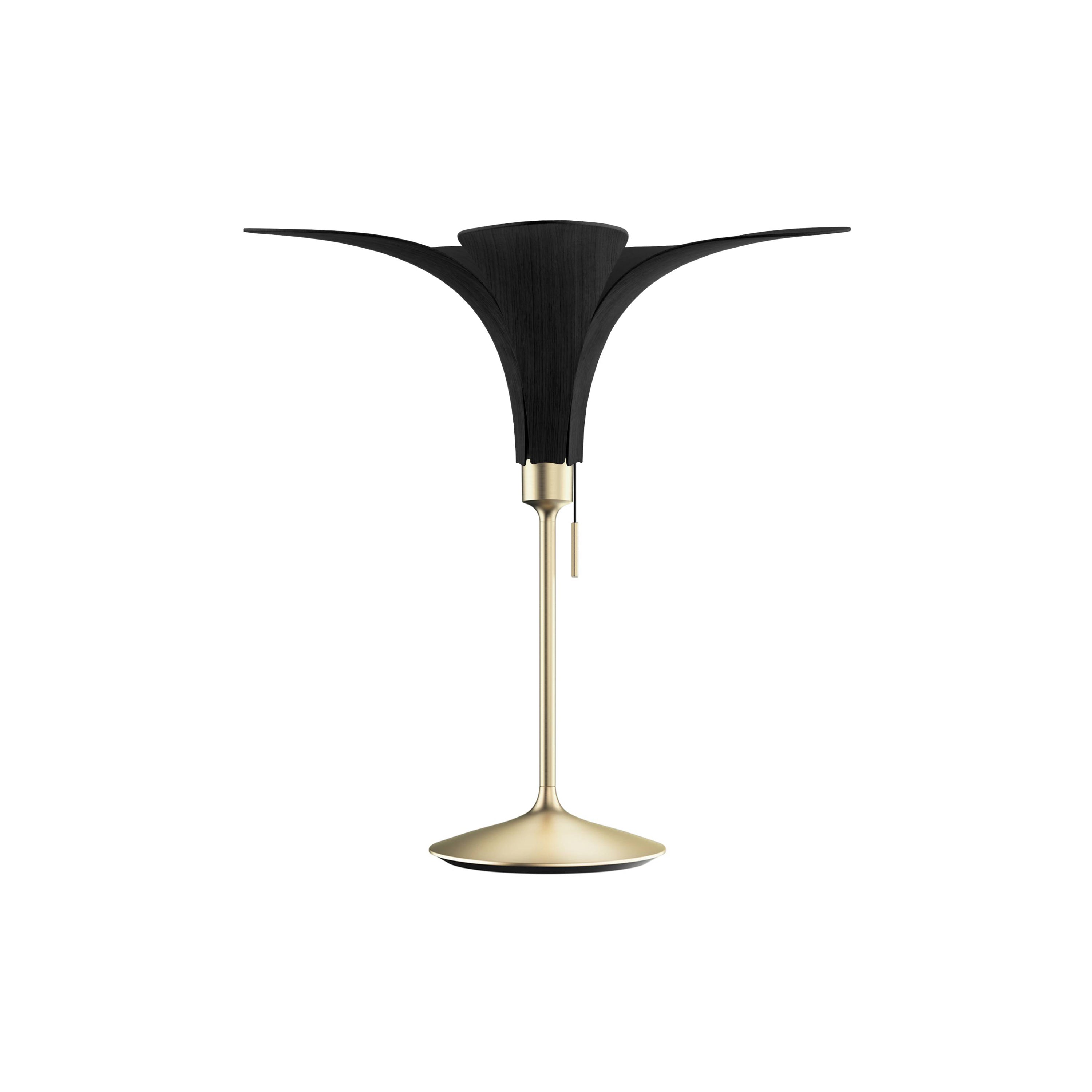 Jazz Champagne Table Lamp: Black Oak + Brushed Brass