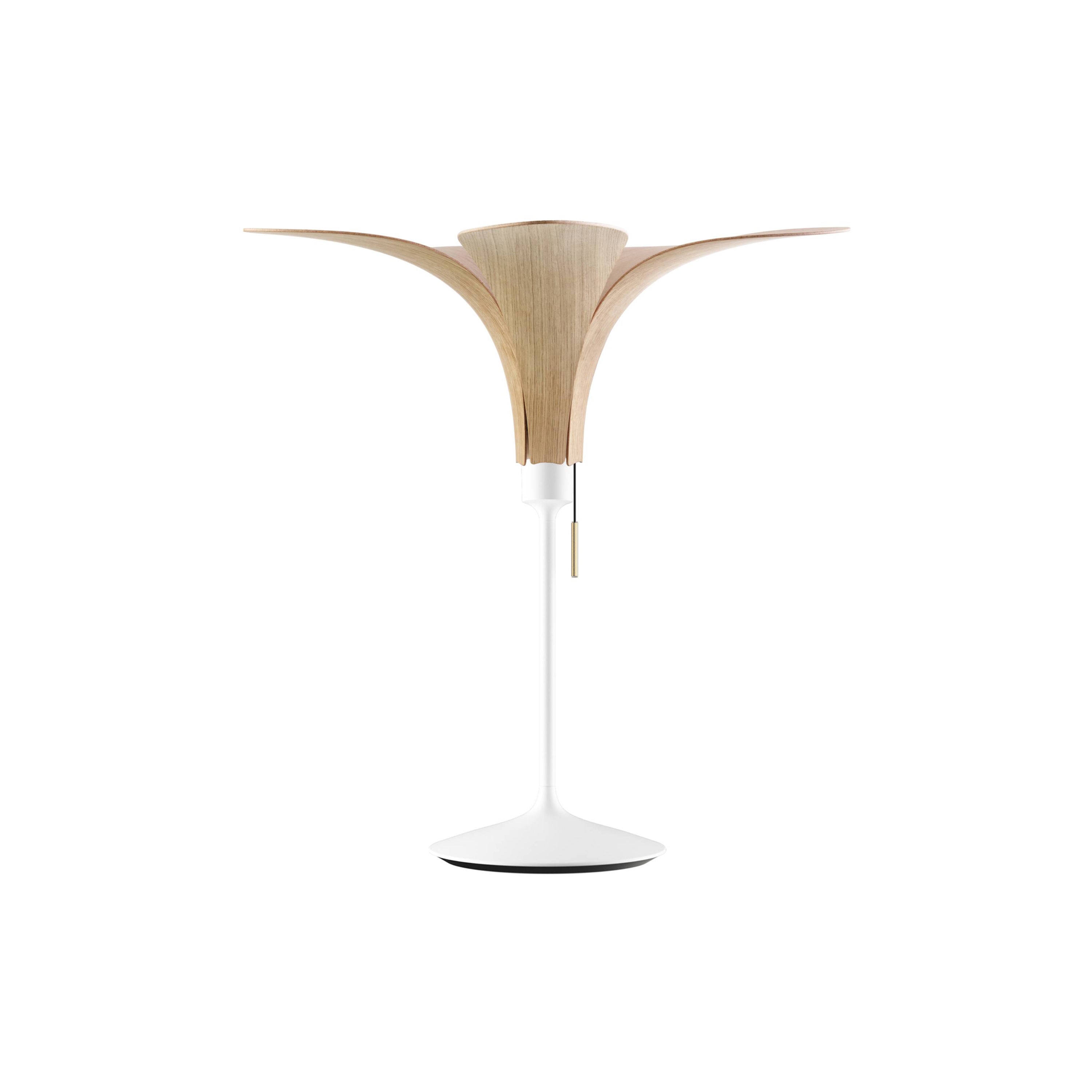 Jazz Champagne Table Lamp: Oak + White