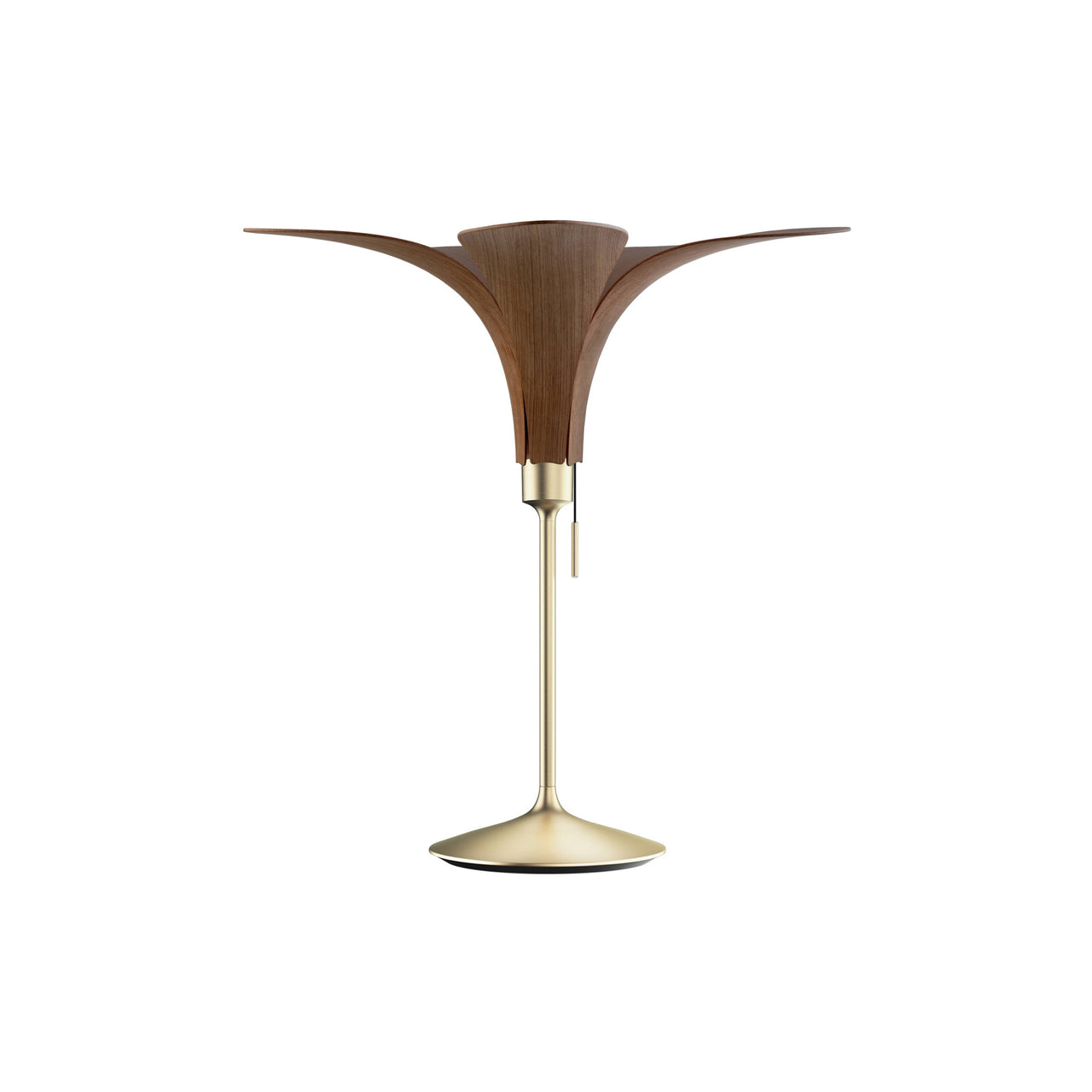 Jazz Champagne Table Lamp: Dark Oak + Brushed Brass