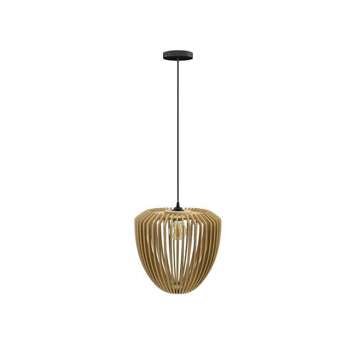 Clava Wood Pendant: Oak + Black + Canopy