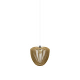 Clava Wood Pendant: Oak + White + Plug-in
