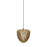 Clava Wood Pendant: Oak + Black + Plug-in