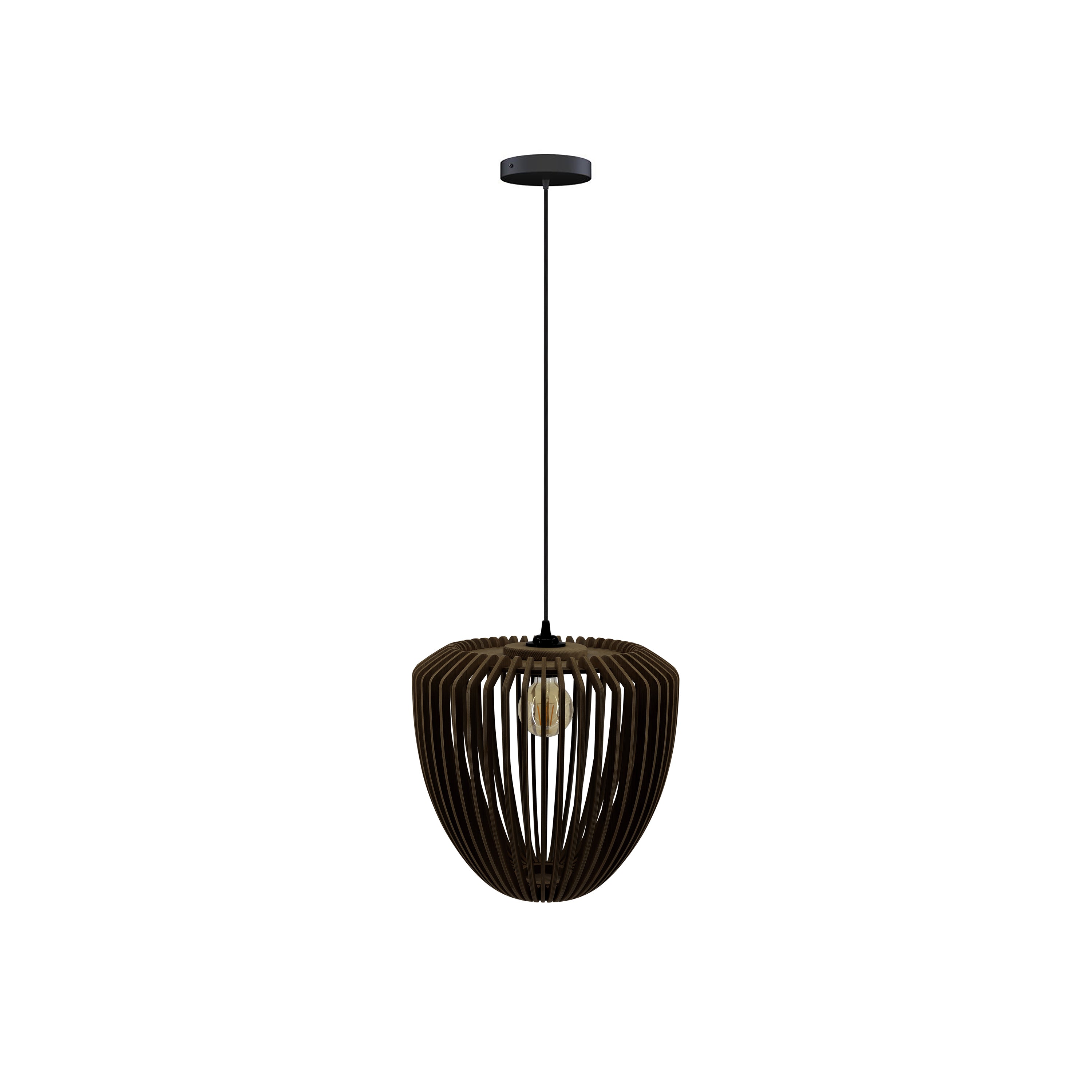 Clava Wood Pendant: Dark Oak + Black + Canopy