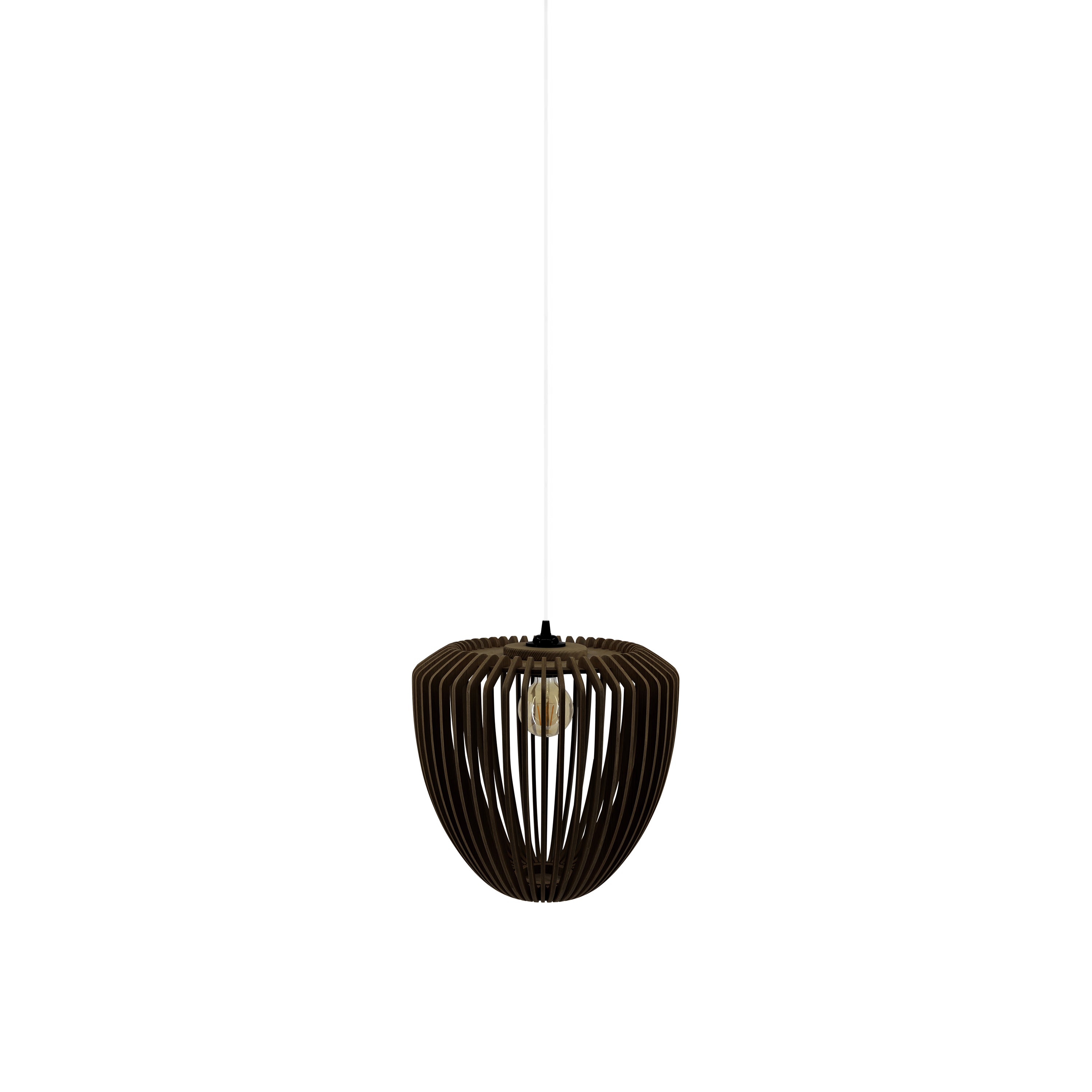 Clava Wood Pendant: Dark Oak + White + Plug-in