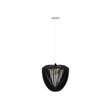 Clava Wood Pendant: Black Oak + White +  Canopy