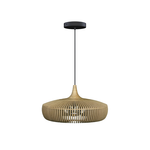 Clava Dine Wood Pendant: Natural Oak + Black (Canopy)
