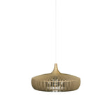 Clava Dine Wood Pendant: Natural Oak + White (Plug-in)
