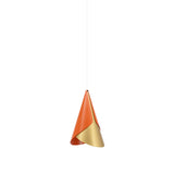 Cornet Pendant: Nuance Mist Orange + Brass + White + Plug-in