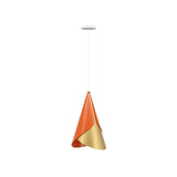 Cornet Pendant: Nuance Mist Orange + Brass + White + Canopy