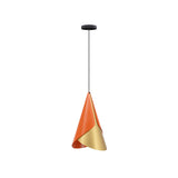 Cornet Pendant: Nuance Mist Orange + Brass + Black + Canopy