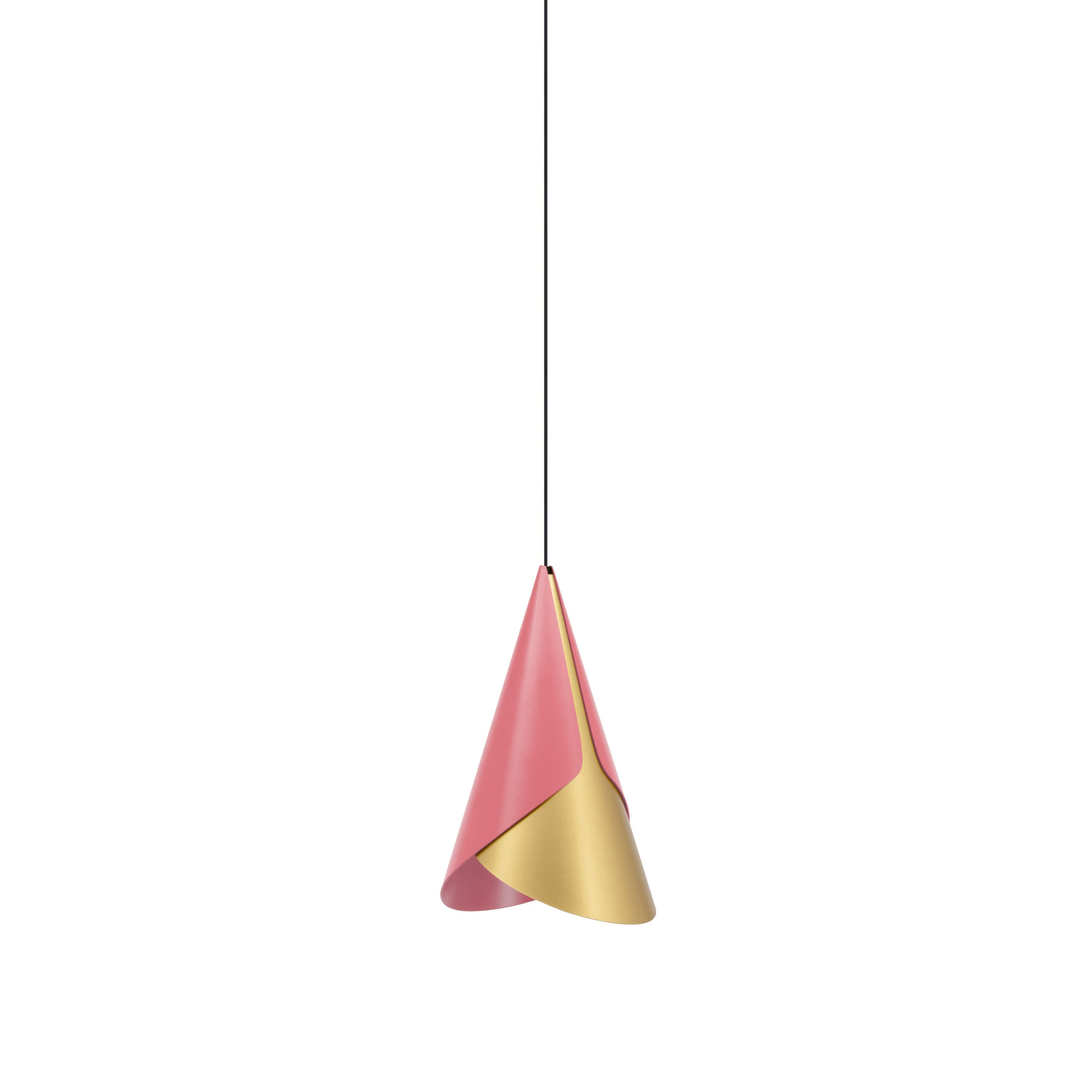 Cornet Pendant: Nuance Rose + Brass + Black + Plug-in