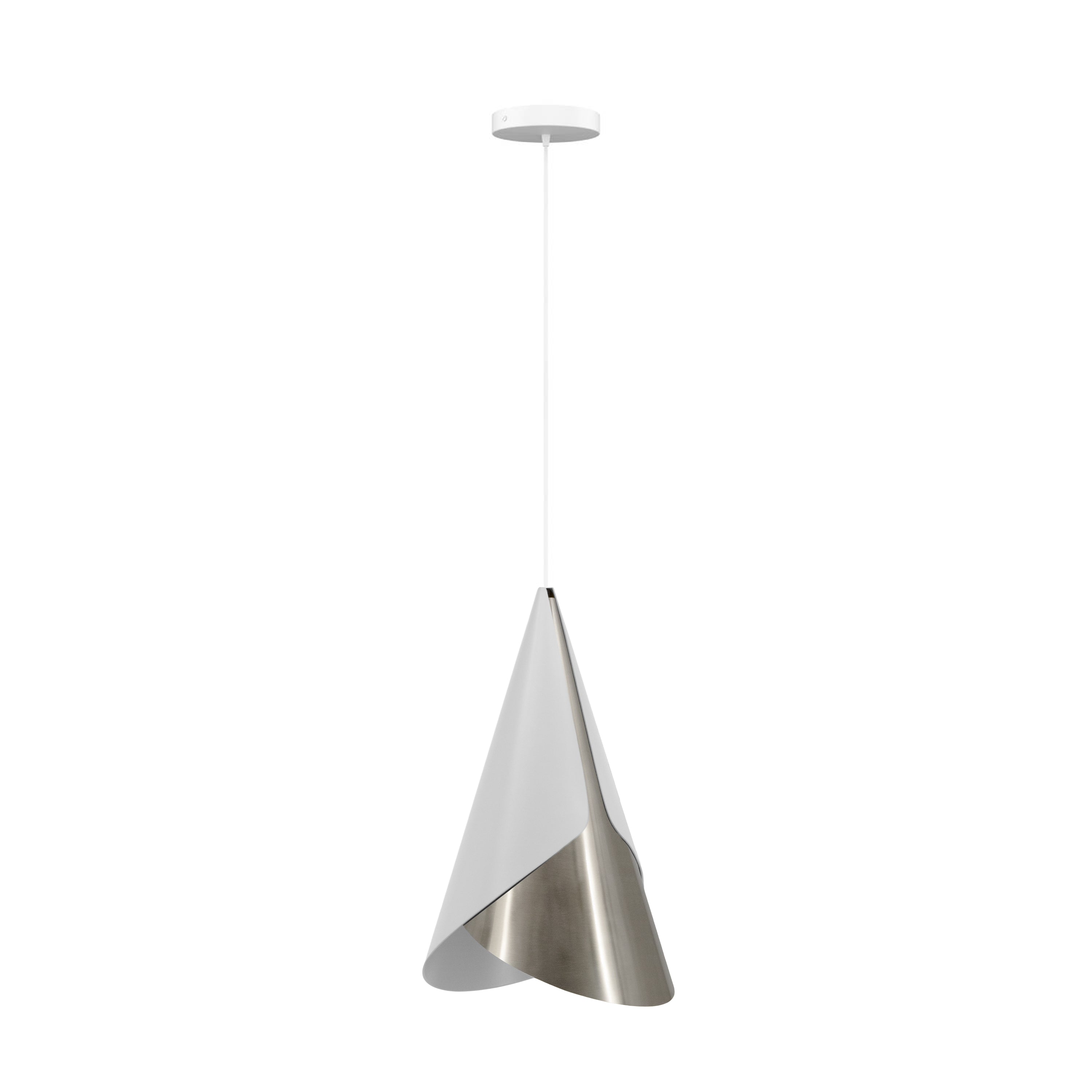 Cornet Pendant: Nuance Mist + Steel + White + Canopy