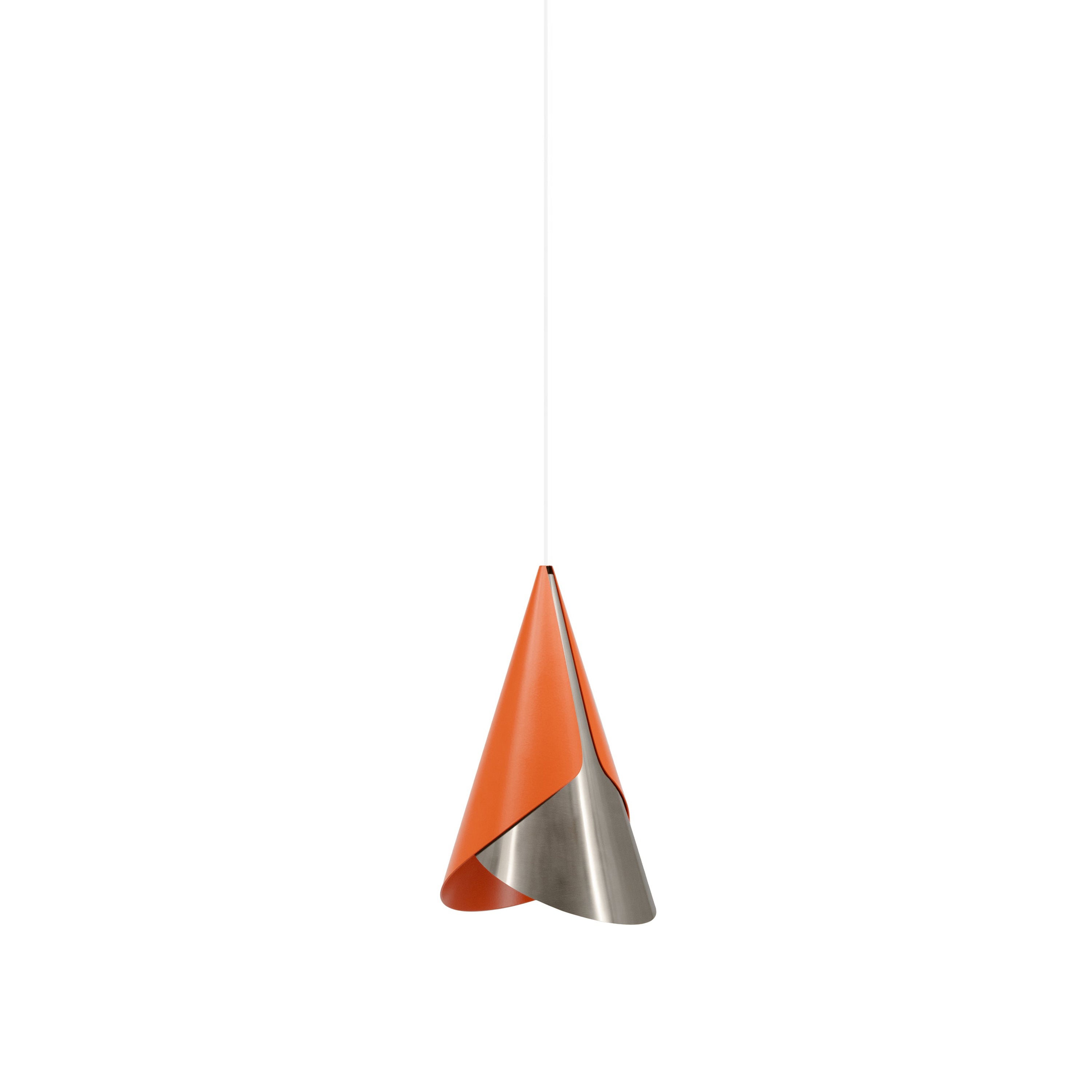 Cornet Pendant: Nuance Mist Orange + Steel + White + Plug-in