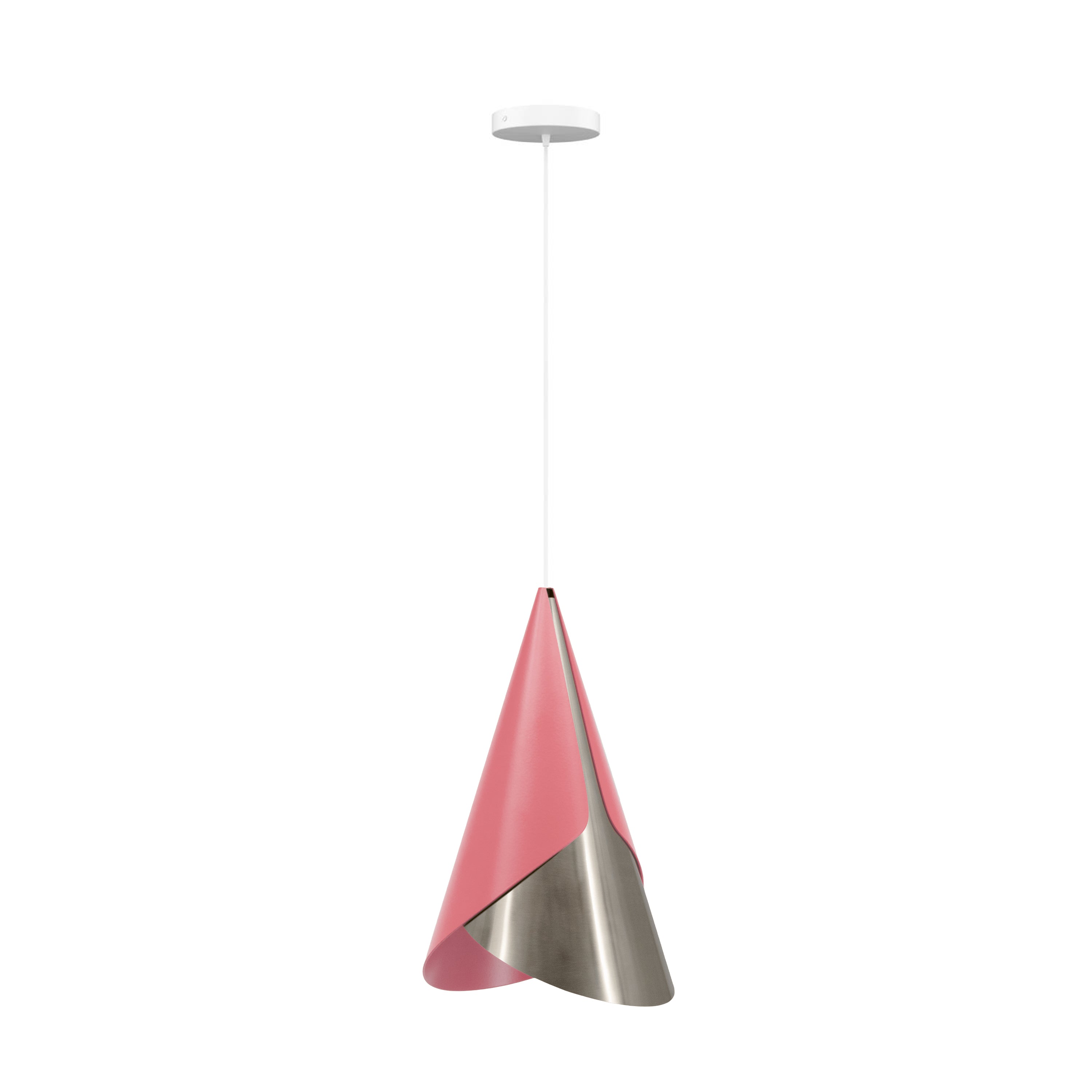 Cornet Pendant :Nuance Rose + Steel + White + Canopy